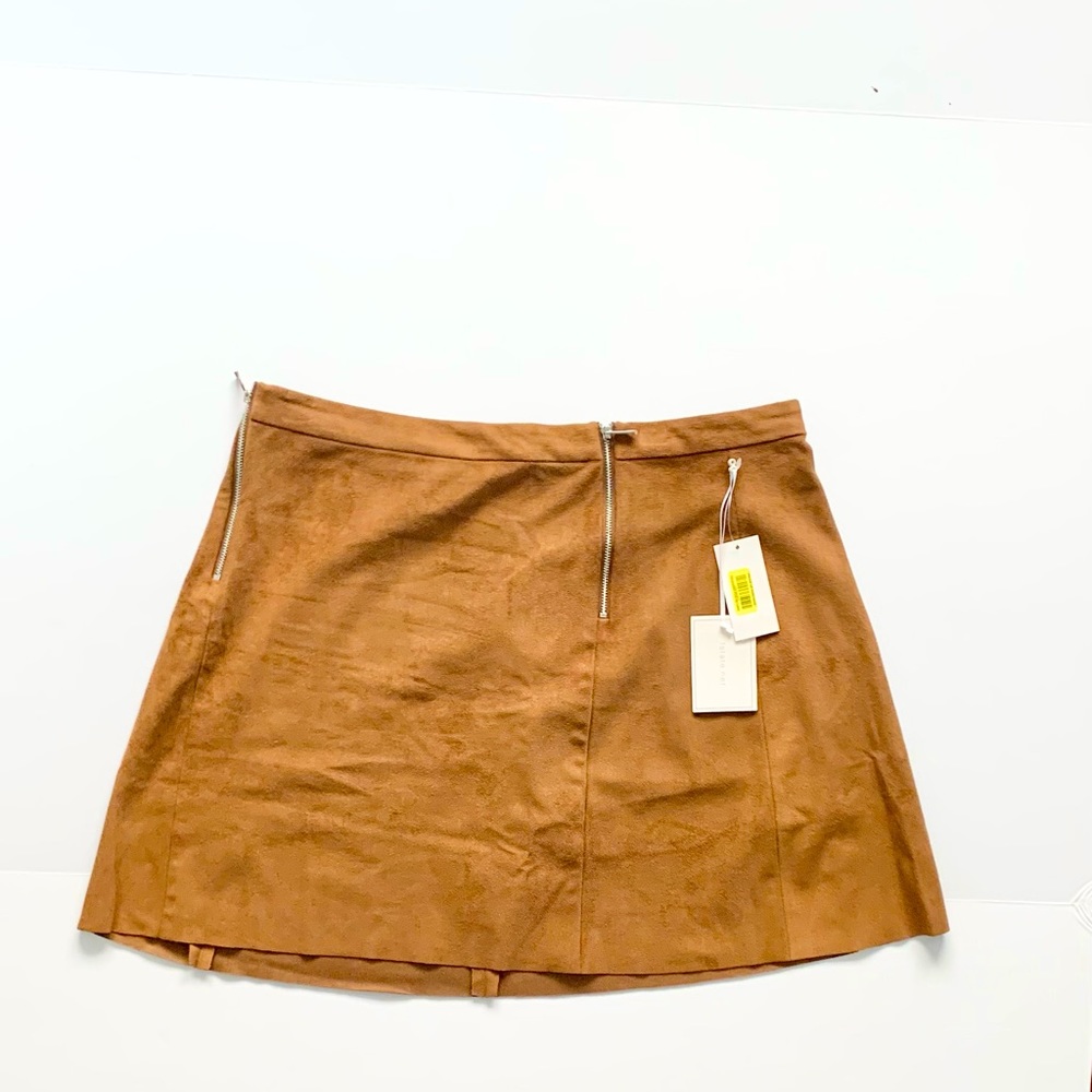 1.state NWT Copper Brown Suede Mini Skirt Size 12